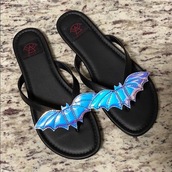 Strange Cvlt Shoes - *Strange Cvlt Betty Bat Sandals in Black Atlantis